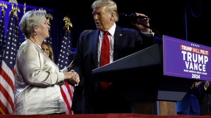 Donald Trump and incoming White House Chief of Staff Susie Wiles. Getty