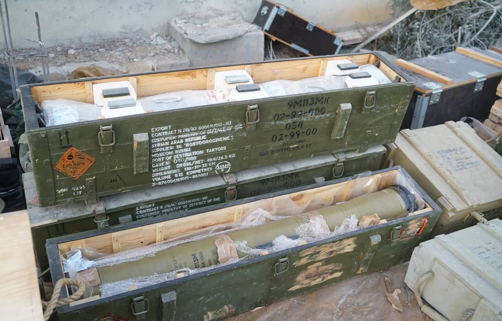 Russian 9M113 Konkurs anti-tank missiles found in southern Lebanon. IDF