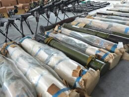 A captured shipment of Iranian weapons destined for terror operatives in the West Bank, in an image released by the Shin Bet on November 27, 2024. Shin Bet