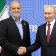 Vladimir Putin meets with President of the Islamic Republic Masoud Pezeshkian. brics-russia2024.ru