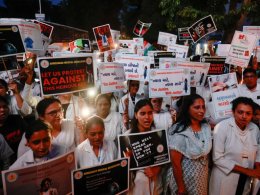 Doctors in India protest against the rape and murder of a female colleague in Kolkata. Reuters