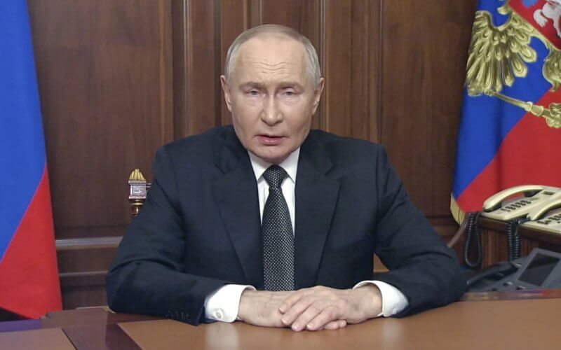 Vladimir Putin's television address on Thursday. Russian Presidential Press Service