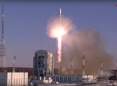 A Soyuz rocket lifts off from a launch site in Vostochny, Russia to carry satellites, including two for the Islamic Republic. Roscosmos State Space Corporation