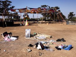 Personal belongings at the site of the Hamas attack on the Supernova rave. Reuters