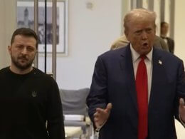 Ukrainian President Volodymyr Zelensky and former President Donald Trump speaking to reporters at Trump Tower in New York City, Sept. 27, 2024. c-span.org