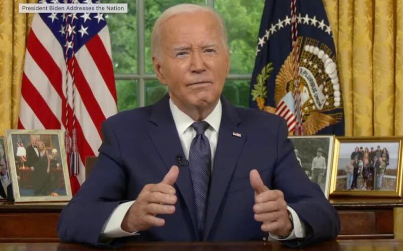 President Joe Biden speaks to the nation from the Oval Office. WhiteHouse.gov