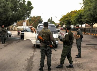 Syrian security personnel in Tartus. AFP