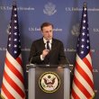 US National Security Adviser Jake Sullivan speaks during a press conference in Tel Aviv. AFP