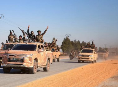 Rebel fighters in the eastern part of Aleppo province. AFP