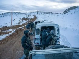 Israeli soldiers on the Syrian side of Mount Hermon. IDF