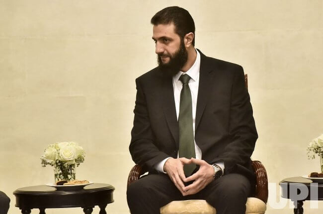 Syrian rebel leader Ahmed al Sharaa. UPI