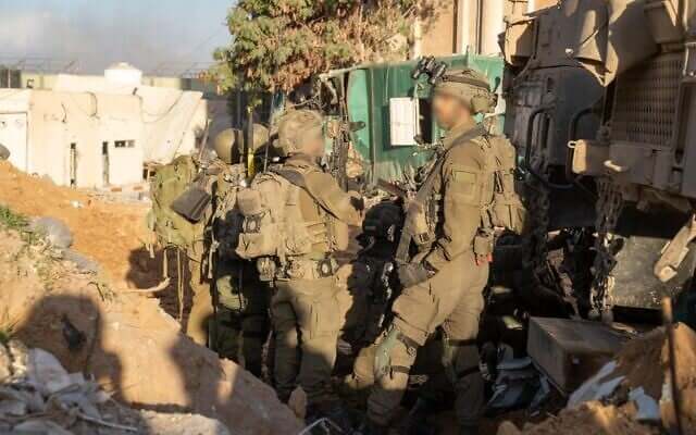 IDF troops operate near the Indonesian Hospital in northern Gaza. IDF