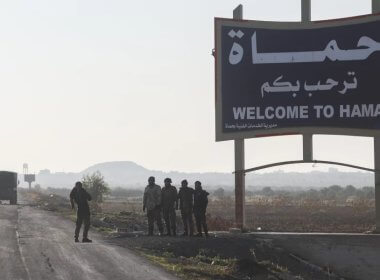 Syrian opposition fighters in the outskirts of Hama. AP