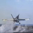 F/A-18E Super Hornet from Strike Fighter Squadron 81 launches from the USS Harry S. Truman in the Red Sea on Dec. 28. U.S. Navy photo.