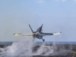 F/A-18E Super Hornet from Strike Fighter Squadron 81 launches from the USS Harry S. Truman in the Red Sea on Dec. 28. U.S. Navy photo.