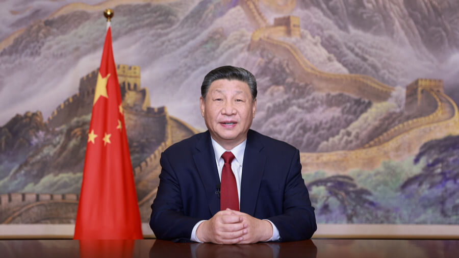 Chinese President Xi Jinping delivers his annual New Year address in Beijing, China. Xinhua